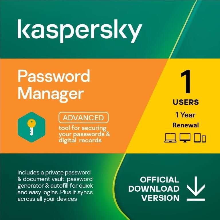 Kaspersky Cloud Password Manager 1-User 1 year Renewal Download Pack