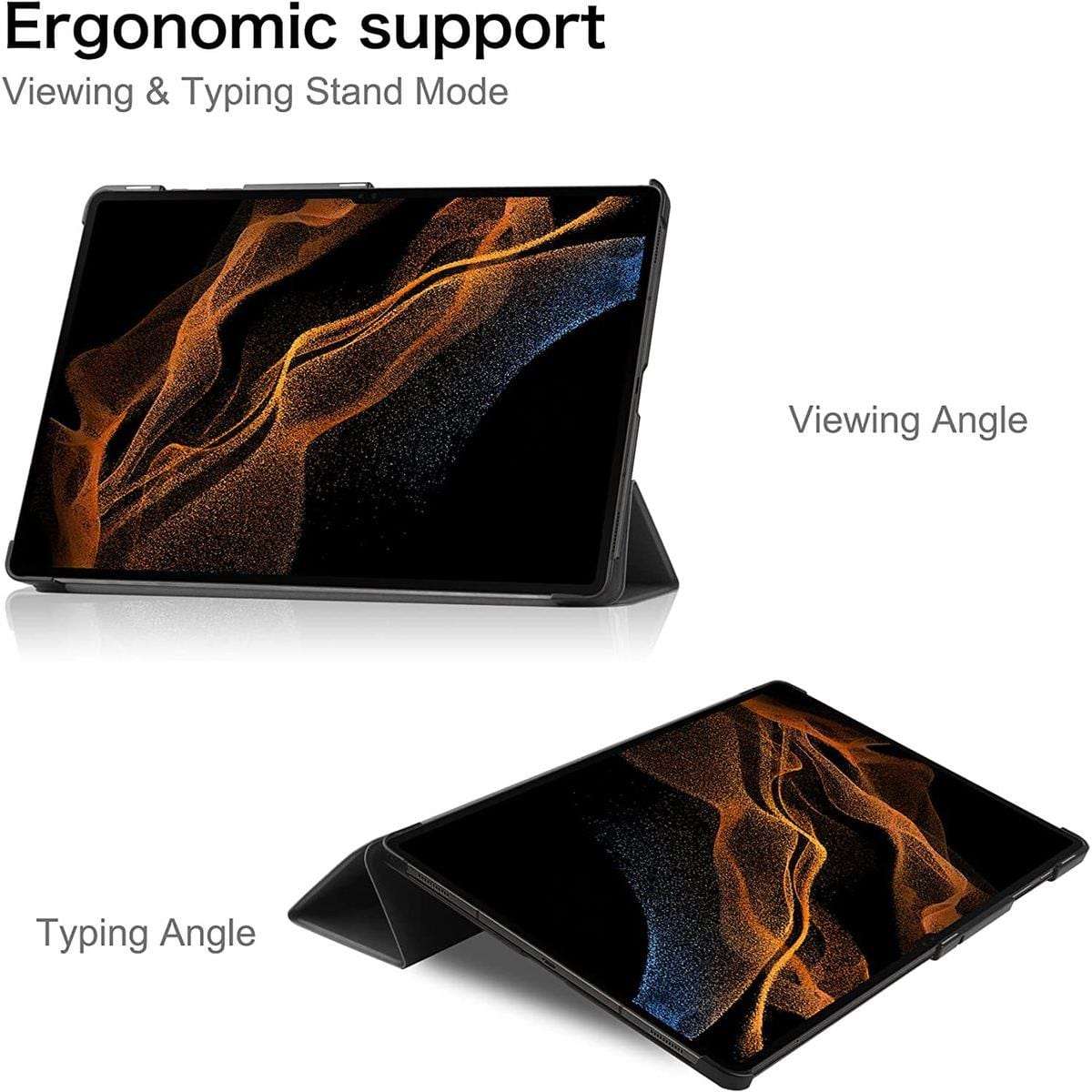 Tuff-Luv Smart Folio Case Samsung Galaxy Tab S8 Ultra - Black MF1060