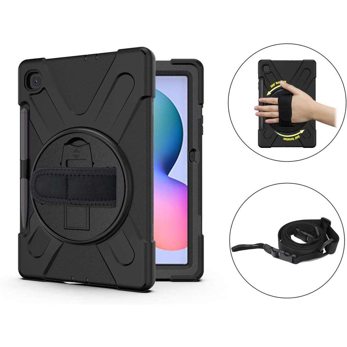 Tuff-Luv 10.4-inch Rugged Armour Jack Case Stand Pen Slot for  Samsung Tab S6 Lite 2022 - Black MF20