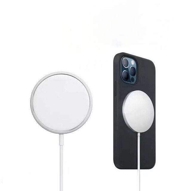 Tuff-Luv Magnetic Wireless QI Magsafe Charger for iPhone 12/12 Pro Mini Charger - White MF3444