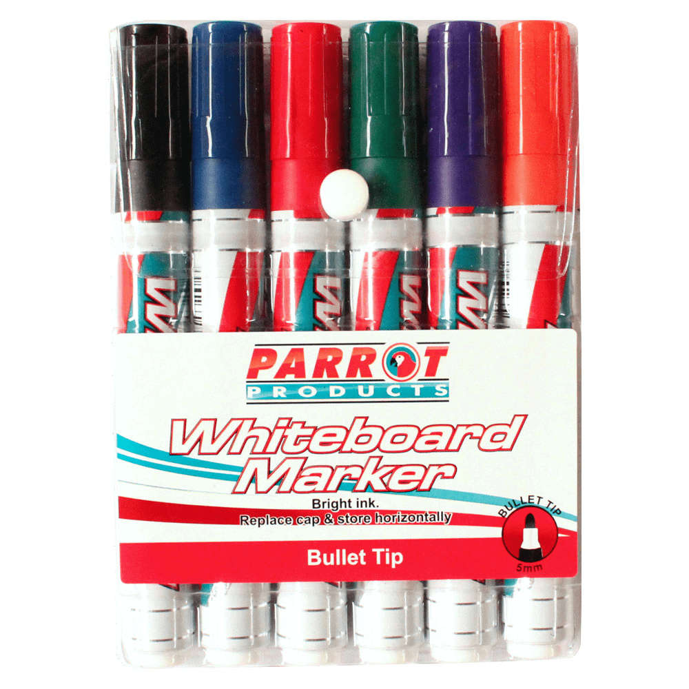 Parrot Whiteboard Markers Markers Bullet Tip 6-pack PW0601A pw0601a