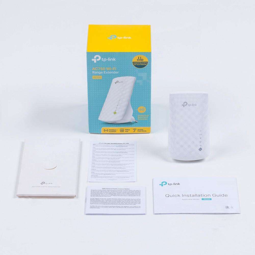 TP-Link RE200 AC750 Wi-Fi 5 Range Extender Repeater White 10/100 Mbits