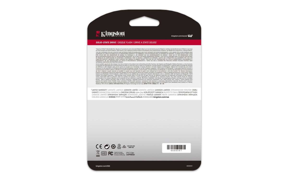 Kingston A2000 M.2 500GB PCIe 3.0 3D NAND NVMe Internal SSD SA2000M8/500G