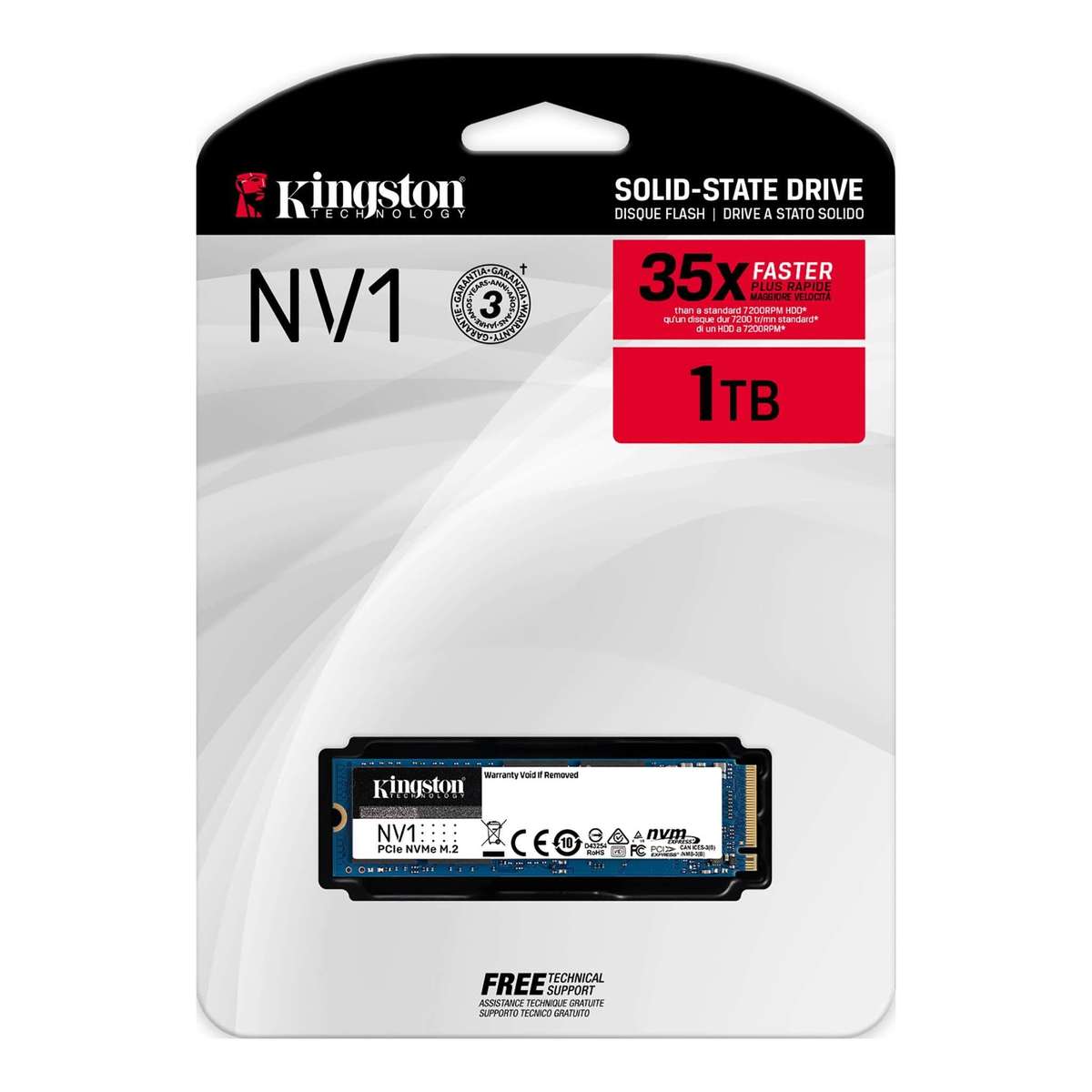 Kingston NV1 M.2 1TB PCI Express 3.0 NVMe Internal SSD