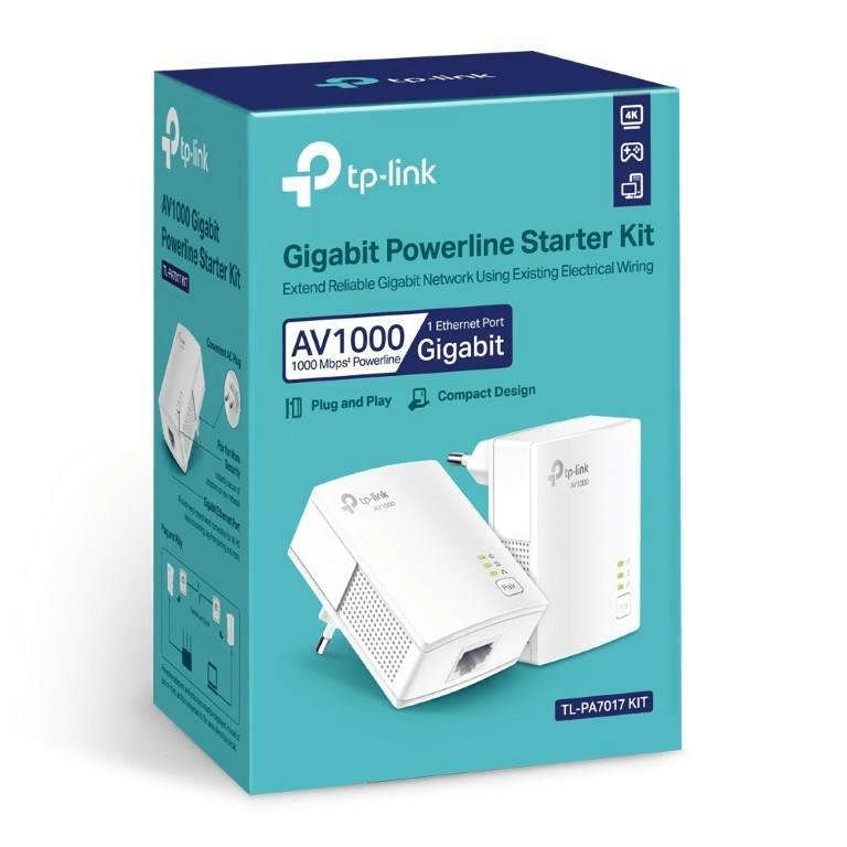 TP-Link TL-PA7017 Kit AV1000 Gigabit Powerline Starter Network Adapter