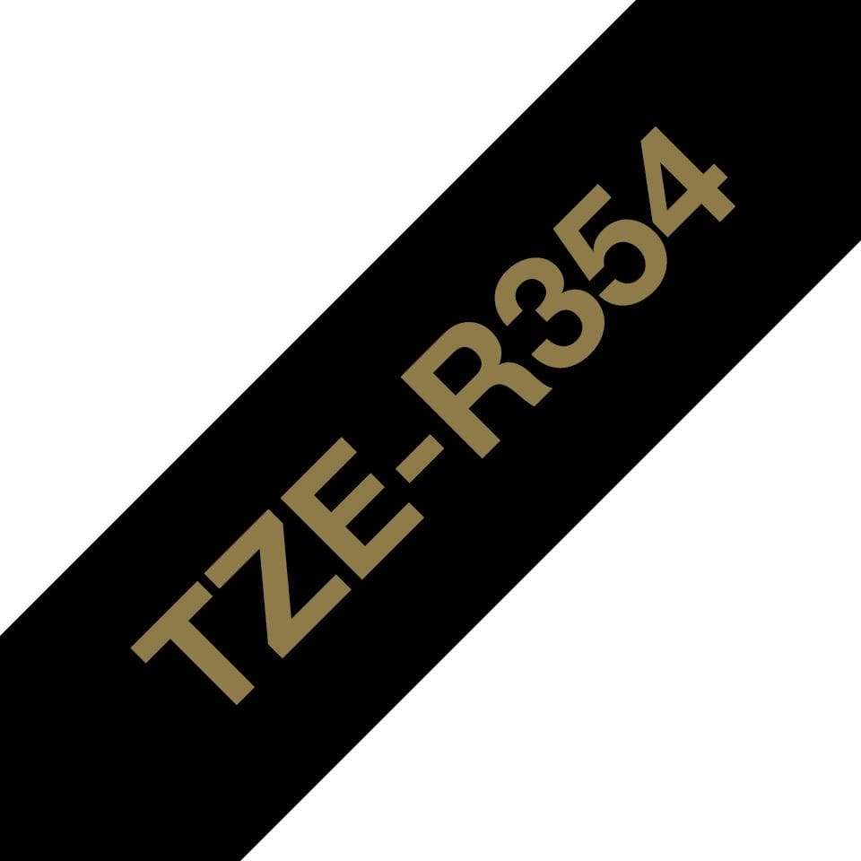 Brother TZE-R354P-Touch Ribbon Tape Gold on Black Ribbon 24mm