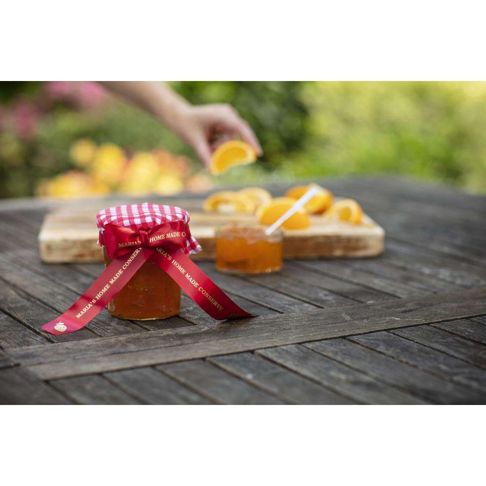 BrotherTZE-RW54 P-Touch Gold Print on Red Satin Ribbon 24mm