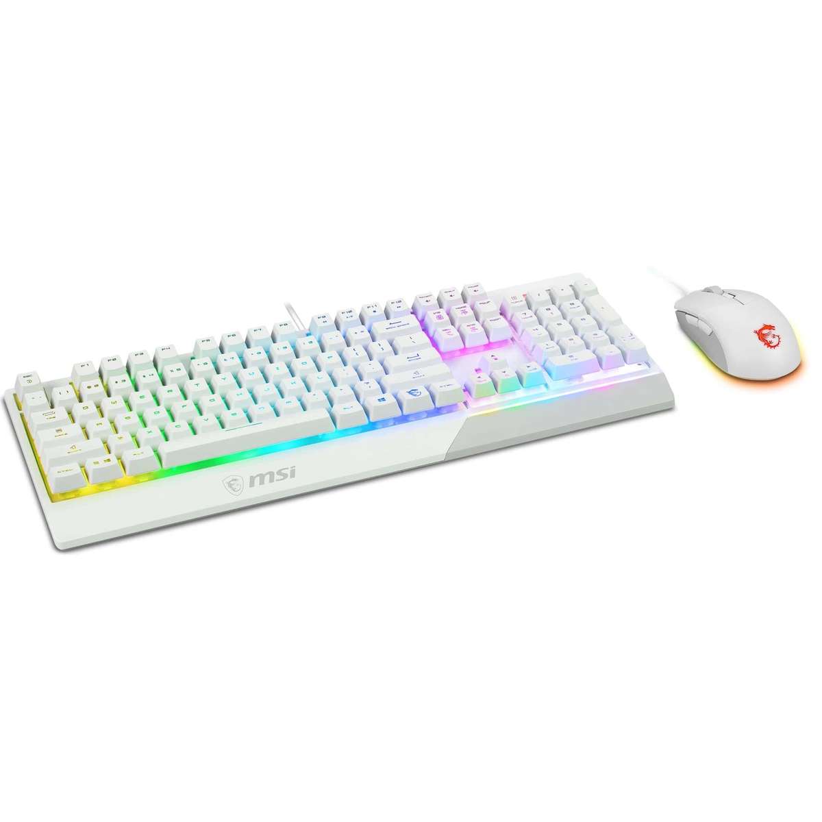 MSI Vigor GK30 Mechanical Gaming Keyboard and Clutch GM11 Gaming Mouse Combo White