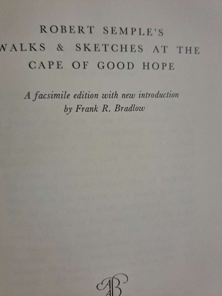 Robert Semple's Walks & Sketches at the Cape of Good Hope - Robert Semple