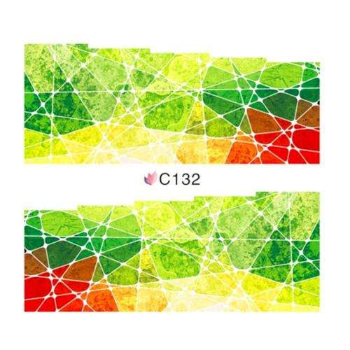 Abstract Nail Art Decals Water Transfer Sliders  C132 - Multicolor