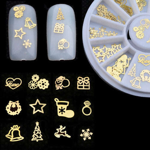 Christmas Nail Art Decorations - Gold - 18g / Gold