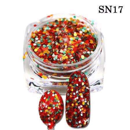 Nail Art Cheese Glitter - SN17 - 2.5cm / Red