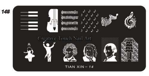 Nail Art Stamping Plate - TX14 - 6 x 12 cm / As Shown