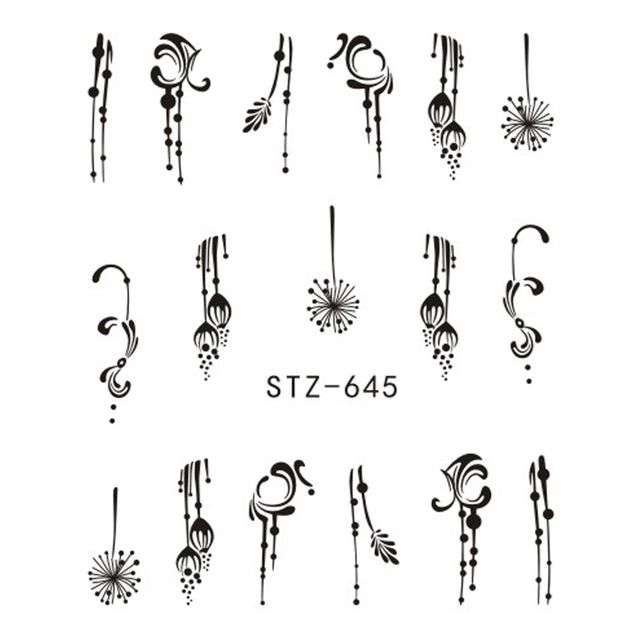 Water Slide Decals - Black Stz-645 - Black