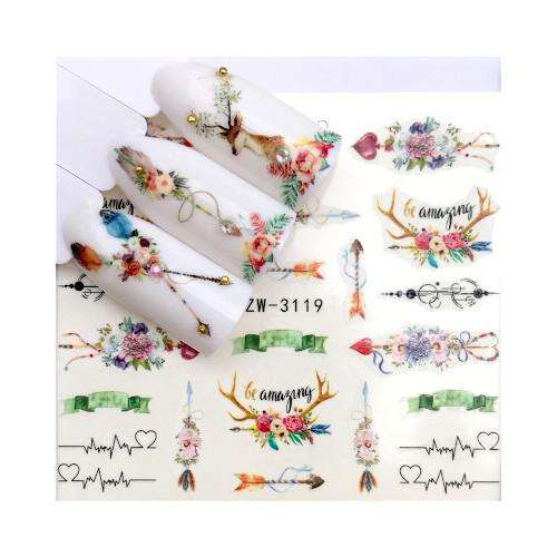 Water Transfer Nail Art Arrows Decals - 3119 - Multicolor