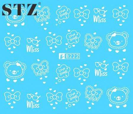 Water Transfer Decals Nail Art Sliders  B222W - As Shown