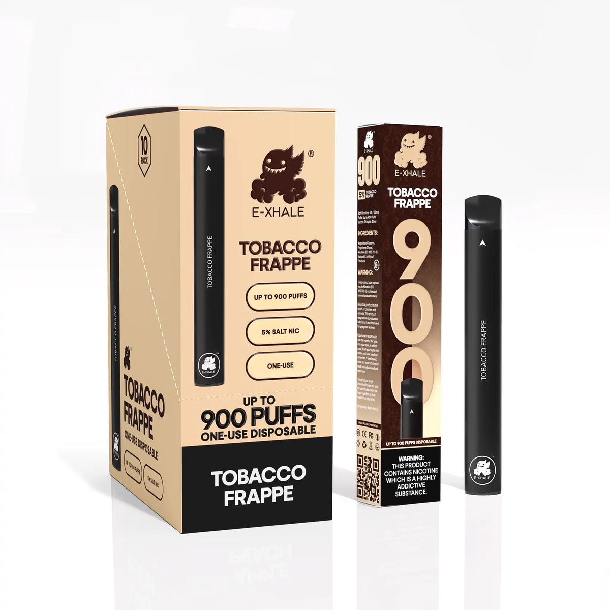 900 Tobacco Frappe Disposable Vape 10-Pack - 5% Nicotine