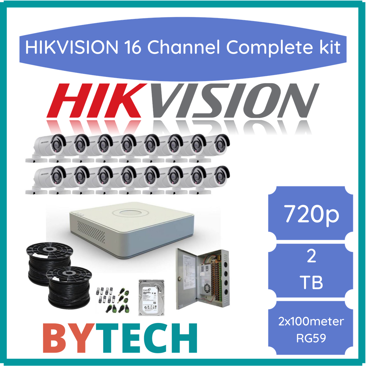 Hikvision 720P 16 Channel Turbo HD CCTV Kit Hard Drive - CCTV,CCTV,CCTV,cct