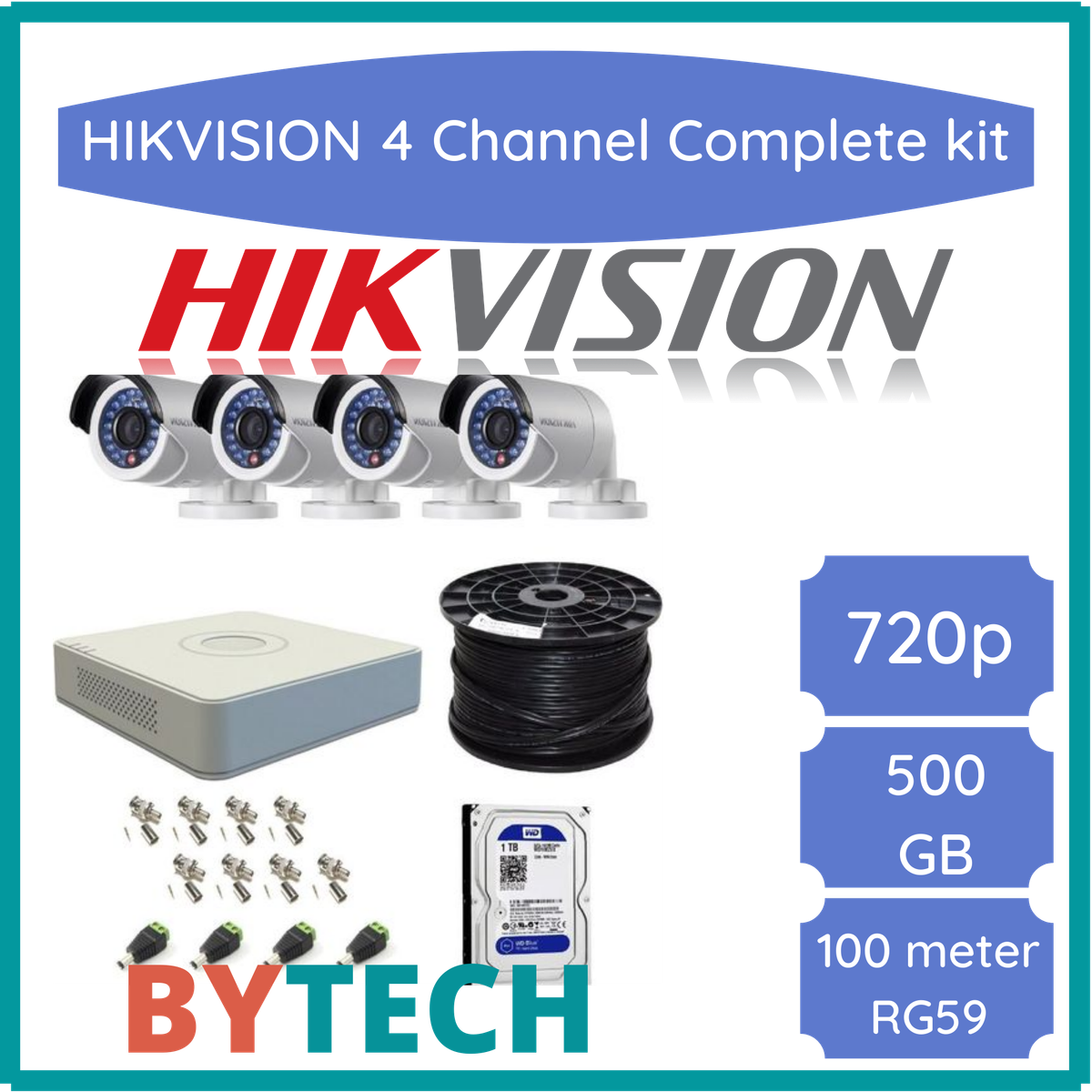 Hikvision 720p 4 Channel Turbo HD CCTV Kit with 2TB HDD- cctv,cctv,cctv,cctv,cctv