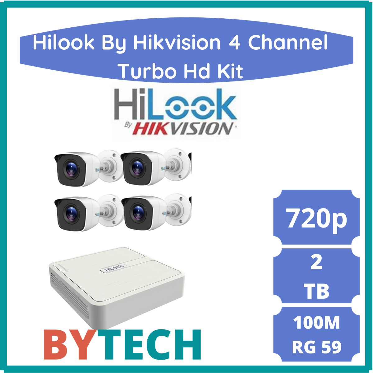 Hilook by Hikvision 4Ch 720P Turbo HD CCTV With 2TB HDD- cctv,cctv,cctv,cctv,cctv