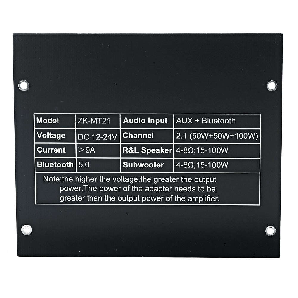 ZK-MT21 50W x 2+100W 2.1 Channel Bluetooth Digital Amplifier Module