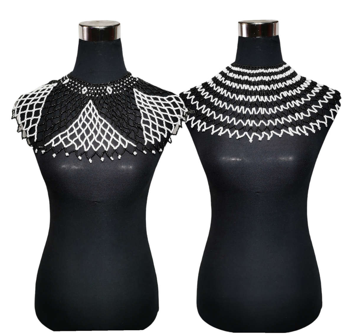 Xhosa Necklace Large Black/White