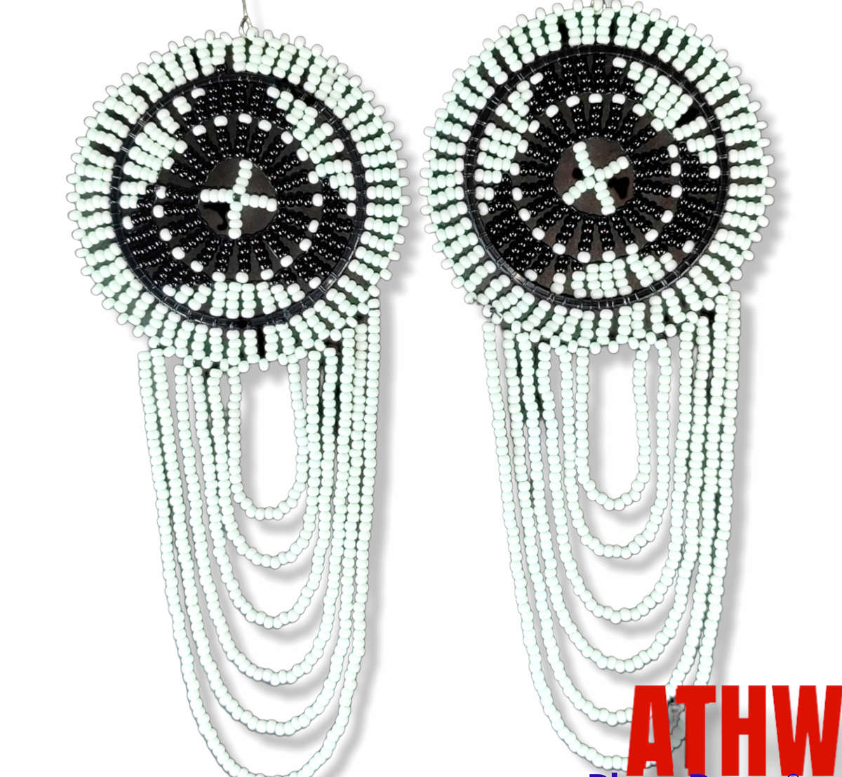 African traditional earrings N0:4 - White