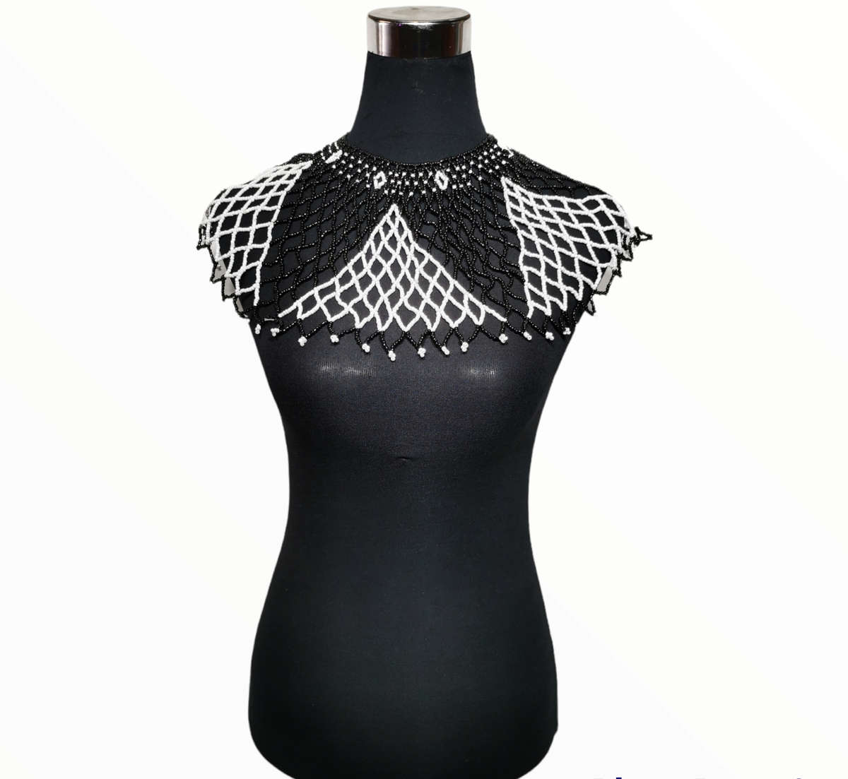 Xhosa Necklace Large Black/White