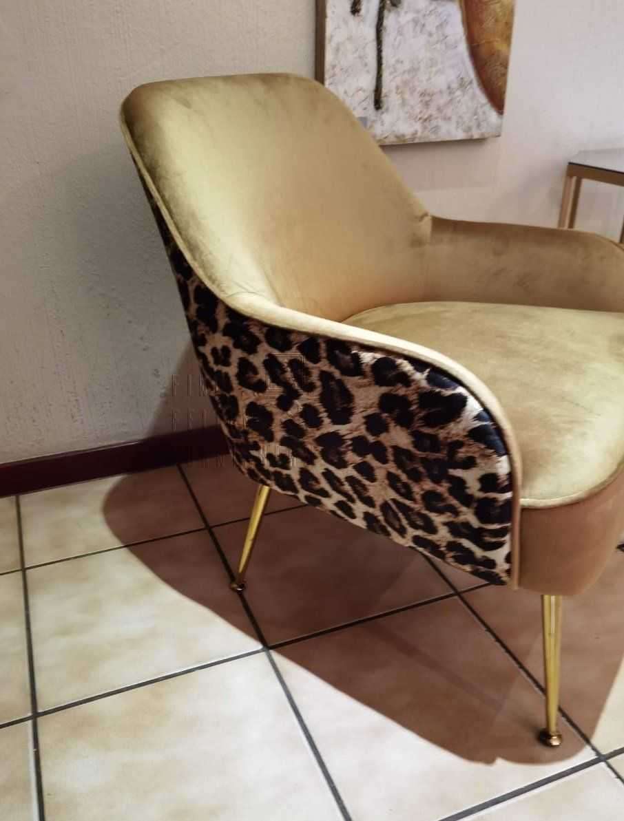 Clarisse Velvet Accent Chair-Leopard
