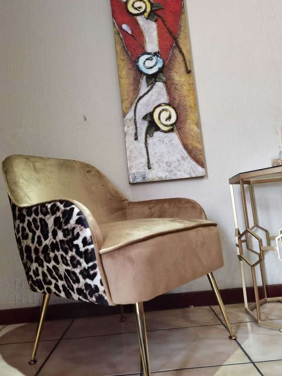 Clarisse Velvet Accent Chair-Leopard