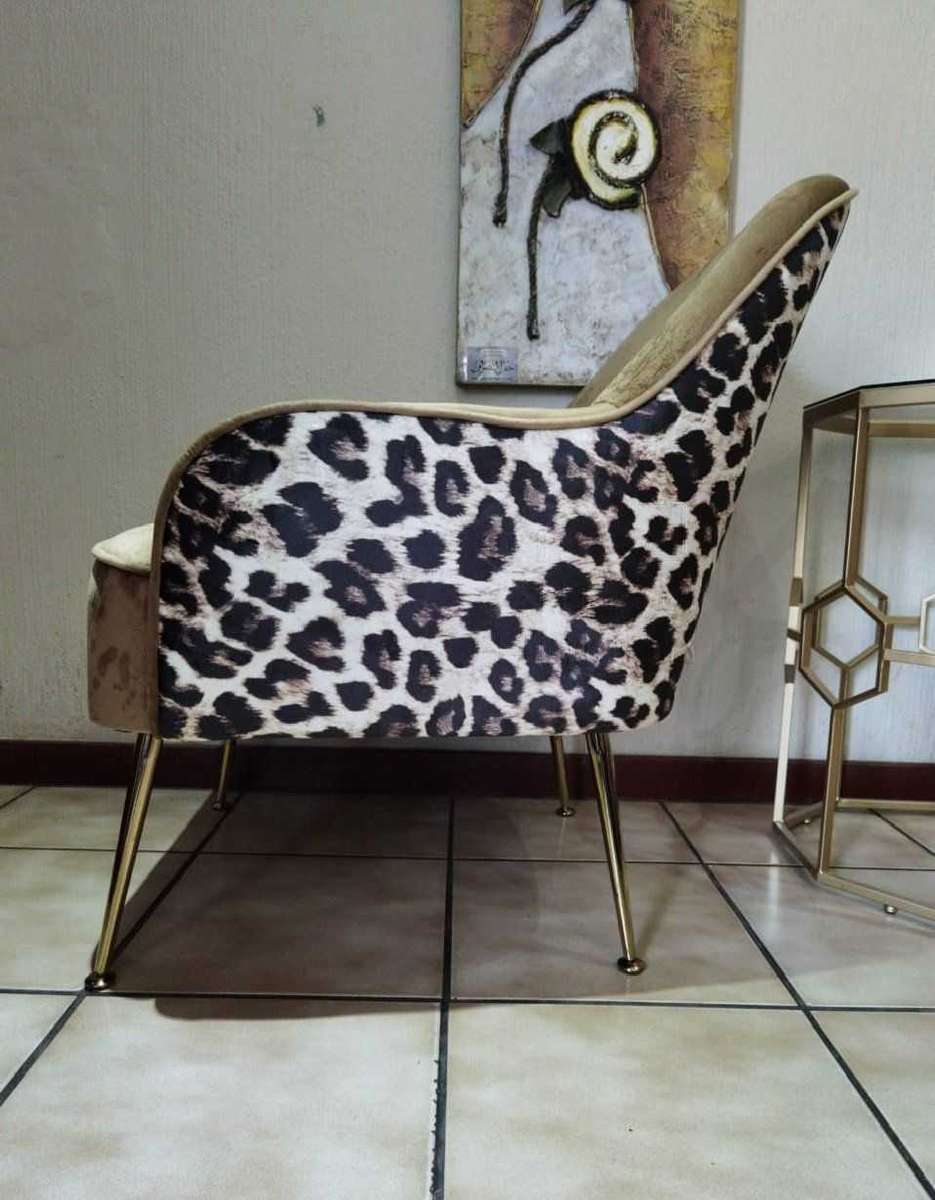 Clarisse Velvet Accent Chair-Leopard
