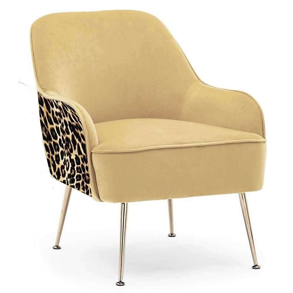 Clarisse Velvet Accent Chair-Leopard