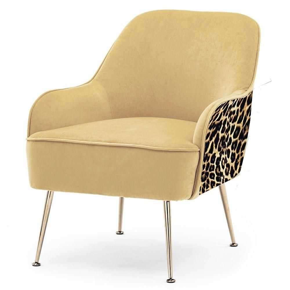 Clarisse Velvet Accent Chair-Leopard