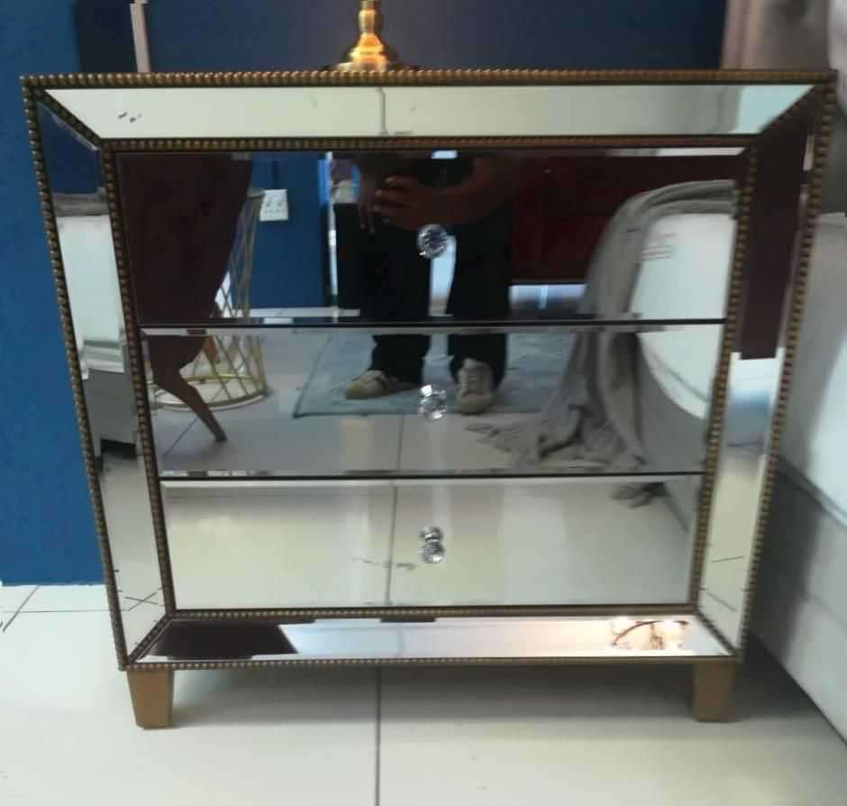 Moderna Three Drawer Mirrored Chest of Drawers