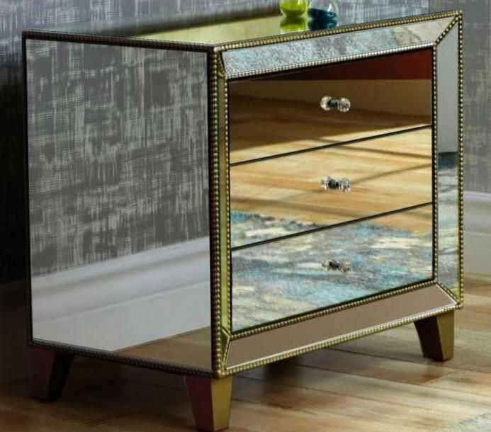 Moderna Three Drawer Mirrored Chest of Drawers