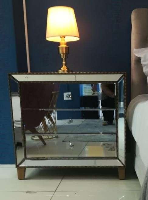 Moderna Three Drawer Mirrored Chest of Drawers