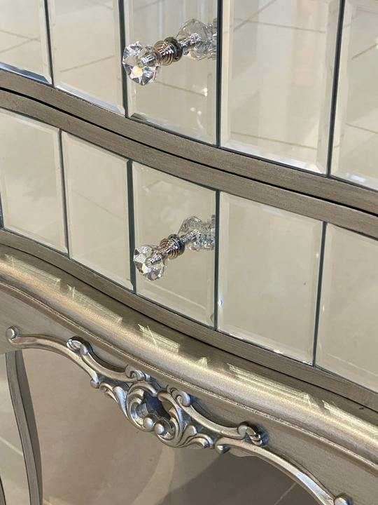 Victorian Two Drawer Mirrored Bedside Table