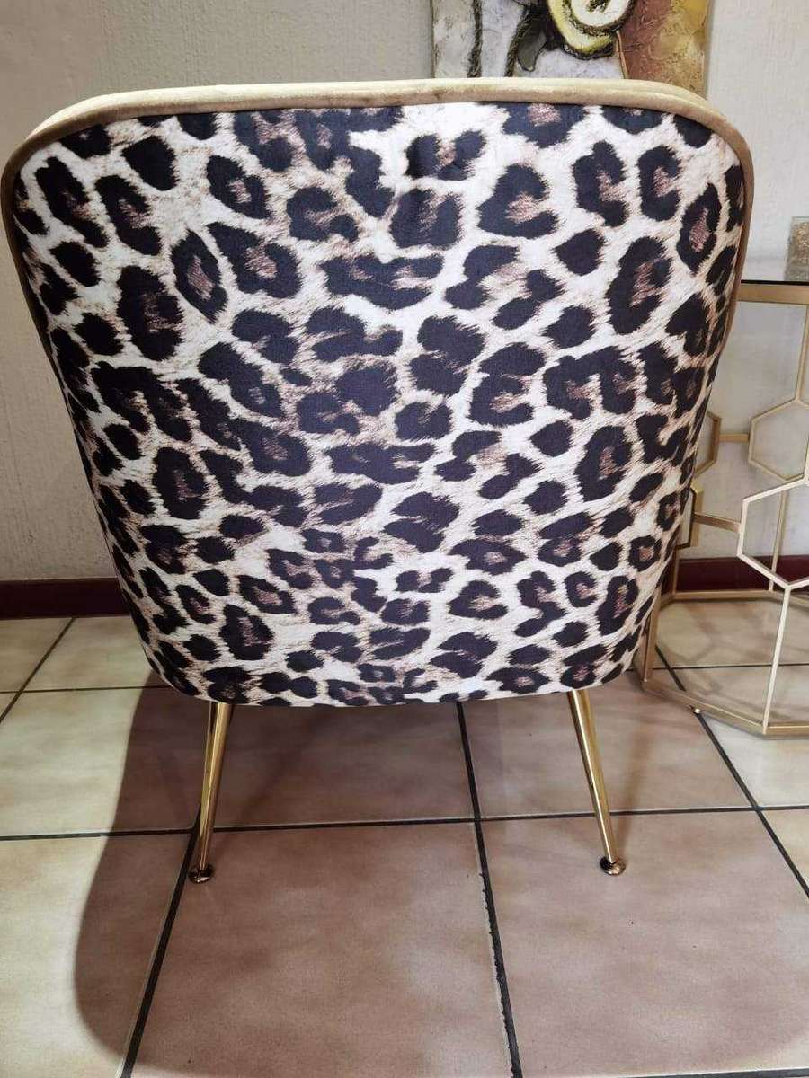 Clarisse Velvet Accent Chair-Leopard