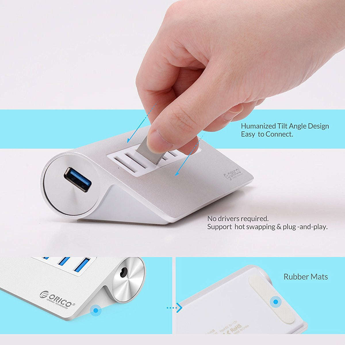 ORICO 7 PORT USB3.0 ALUMINUM HUB