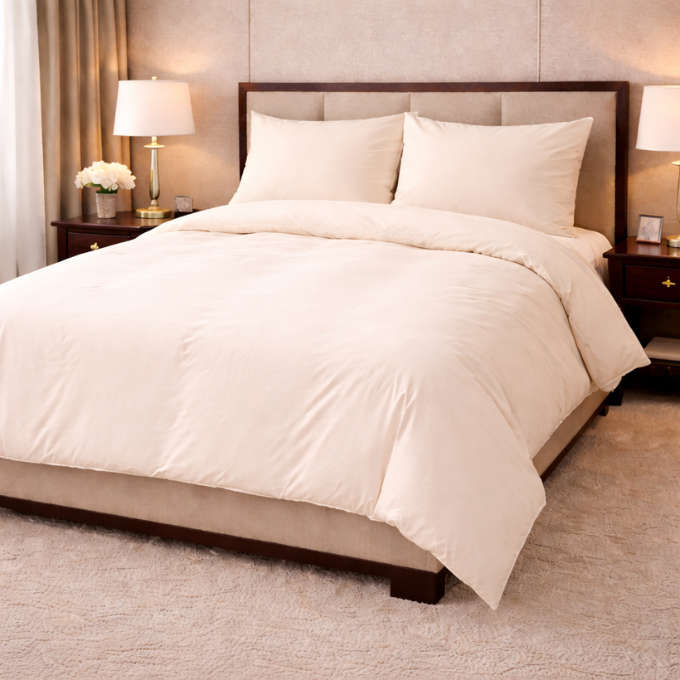 100% Cotton Percale 200 Thread Count Duvet Cover Cream