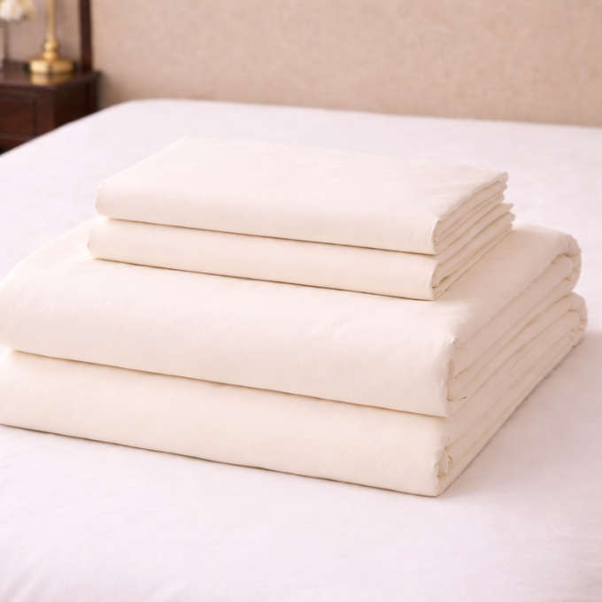 100% Cotton Percale 200 Thread Count Duvet Cover Cream