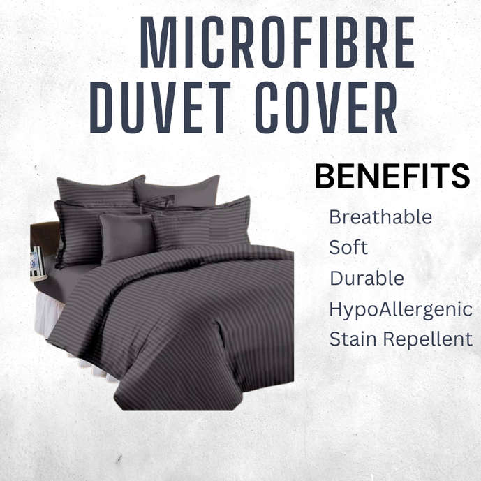 Relax Collection Microfibre Duvet cover Set with pilow cases - Grey