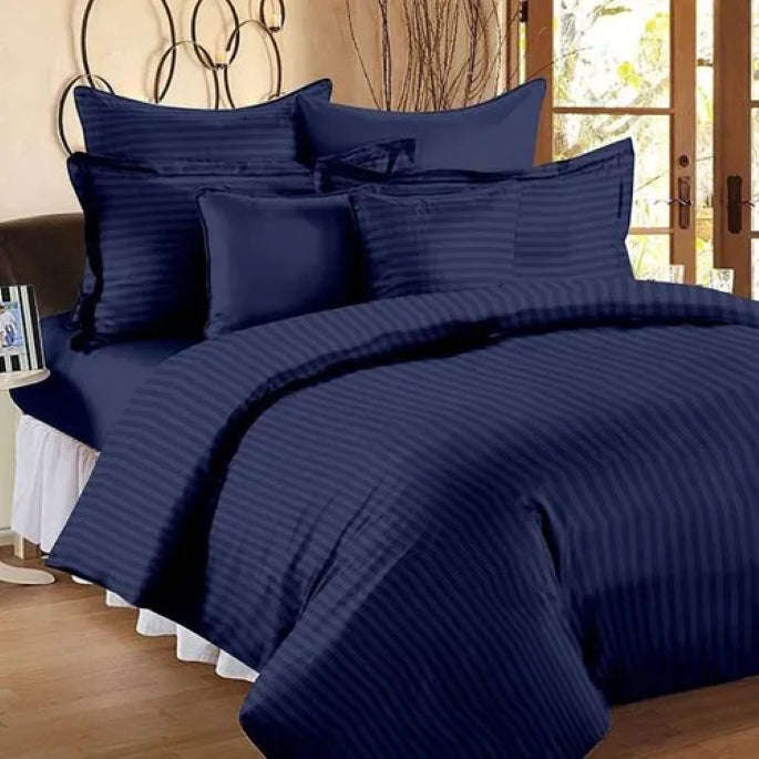 Relax Collection Microfibre Duvet Cover Set With Pillow Cases - Navy Blue - Single