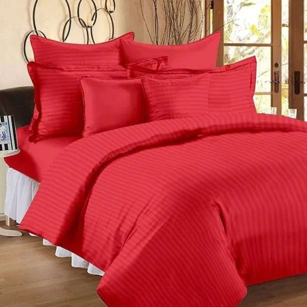 Red Microfibre Fitted Sheet - Double