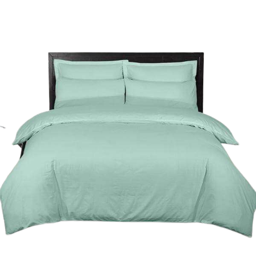 100% Cotton T-200 Duck Egg Fitted Sheet - Double