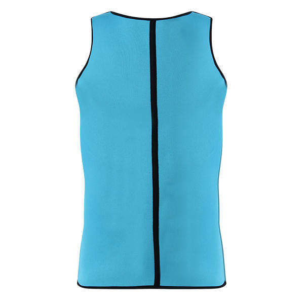 Men Ultra Sweat Compressing Neoprene Zipper Sports Vest Tank Top Training Corsets Bodysuit - M