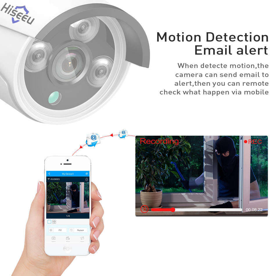 Hiseeu 1080P Wireless CCTV 8CH NVR Kit Outdoor IR Night Vision IP Camera WiFi Camera Security Sur...