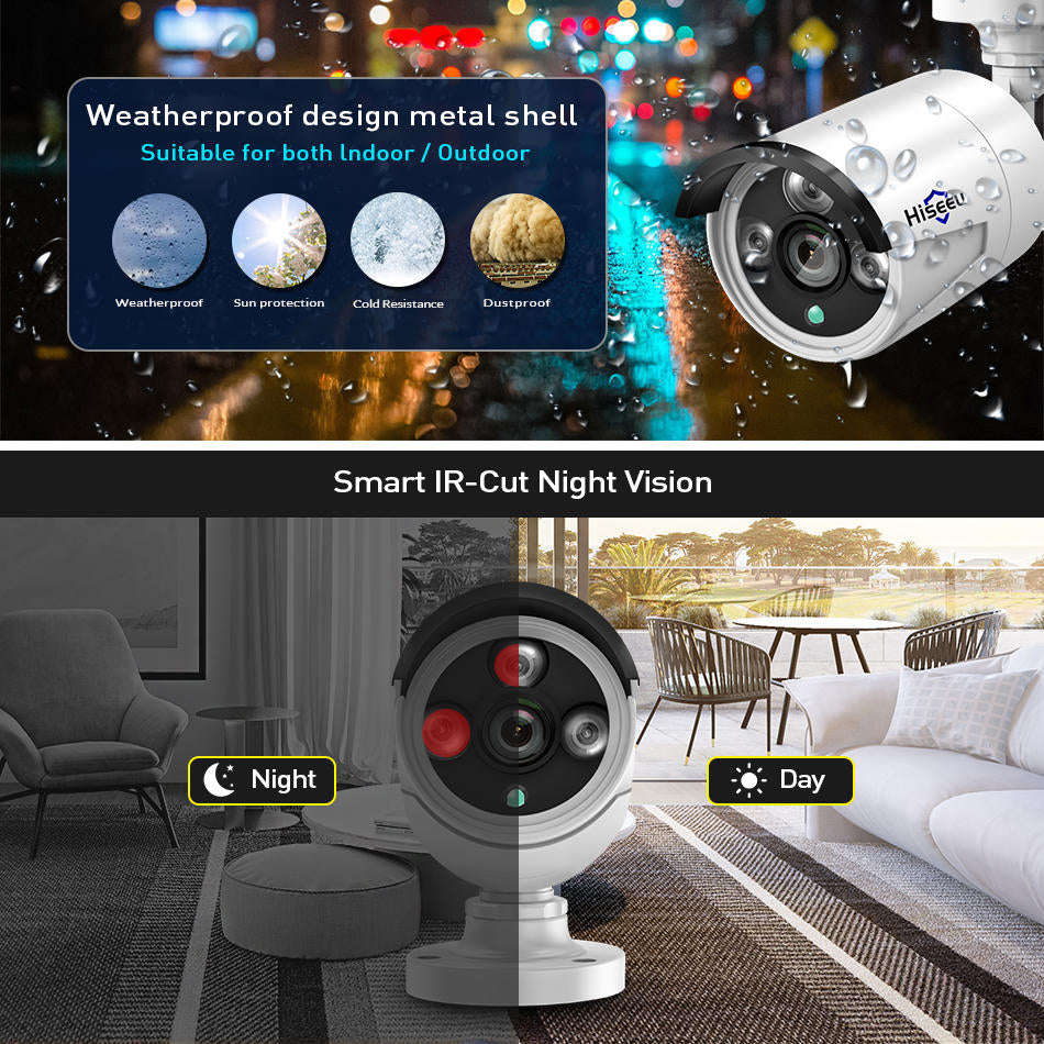 Hiseeu 1080P Wireless CCTV 8CH NVR Kit Outdoor IR Night Vision IP Camera WiFi Camera Security Sur...