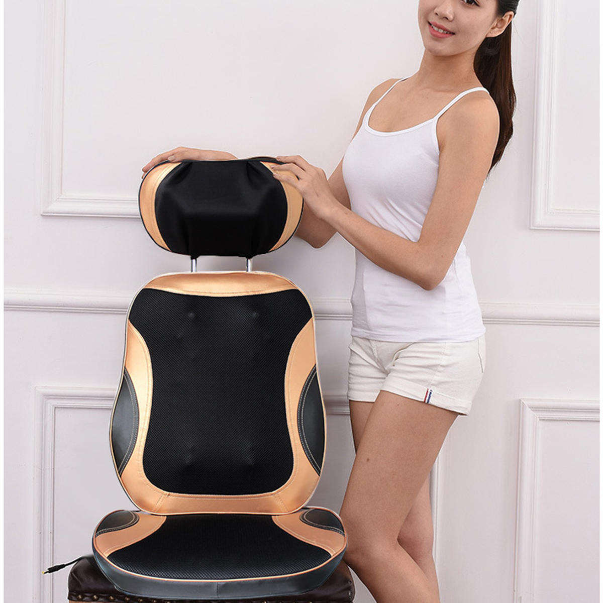 Antistress Full Body Electric Massage Cushion Heat Neck Back Cervica Shiatsu Massage Chair Compre...
