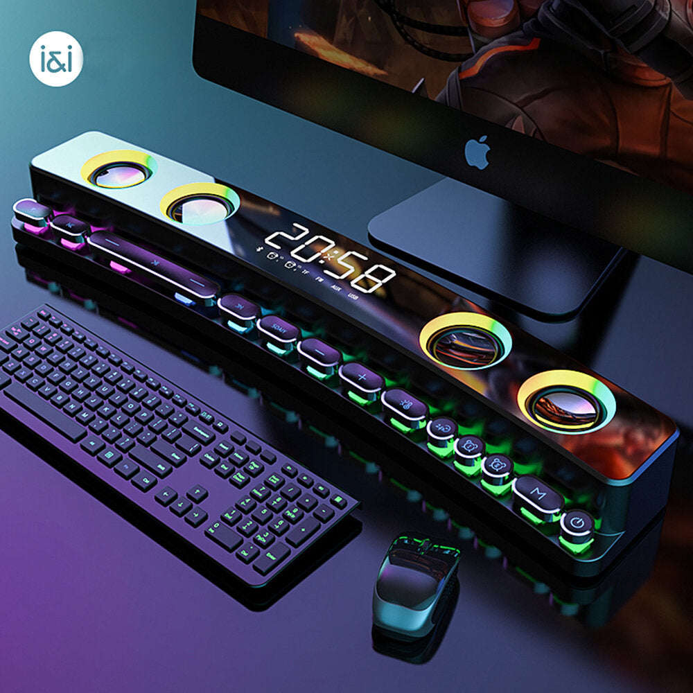 Soaiy SH39 Gaming Speaker bluetooth Soundbar Computer Audio Desktop Home Clock Ga... - Basic version